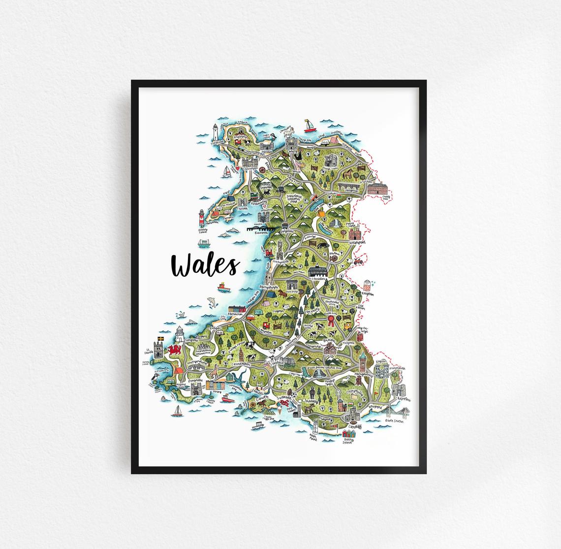 Map of Wales Print :: Visit Crickhowell