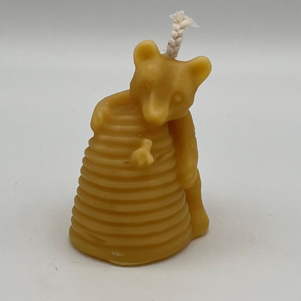 Image Description of "Gift -  Wax Bear on a stack Candle".