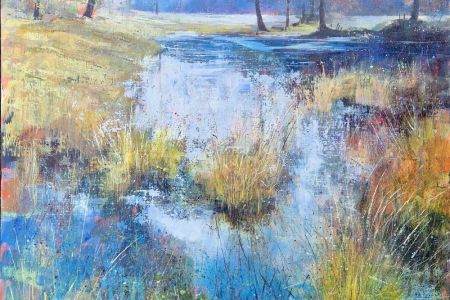 Ali Edgson The Woodland Pond Acrylic on Linen canvas 50x50 £575.jpg