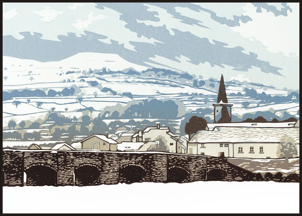 Image Description of "Lee Wright - 'Snow Over Crickhowell' card".
