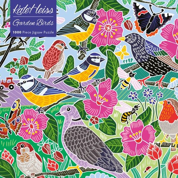 Image Description of "Kate Heiss - Garden Birds Jigsaw Puzzle".