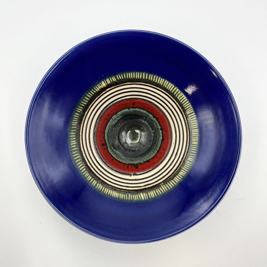 Image Description of "Gill Bramley - Cobalt Blue and Red Bowl GBC 188".
