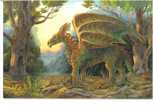 Image Description of "The Woodland Dragon print".