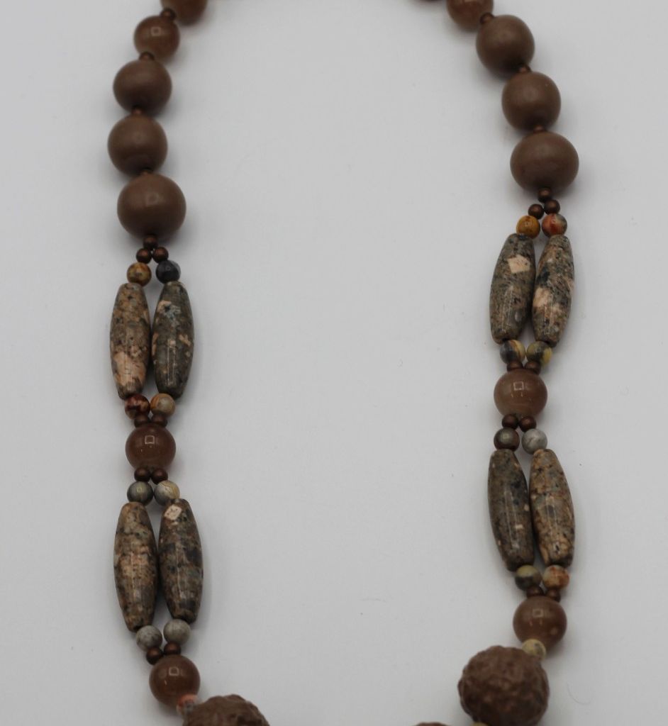 Christine Gittins - Brown Ceramic necklace with beads