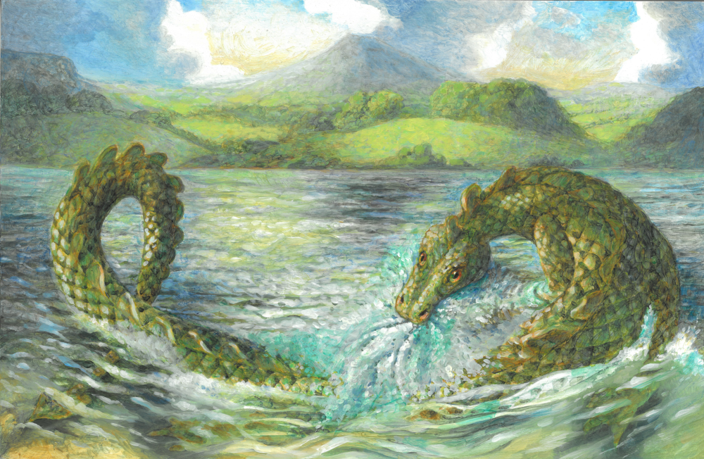 Image Description of "The Lake Dragon Print".