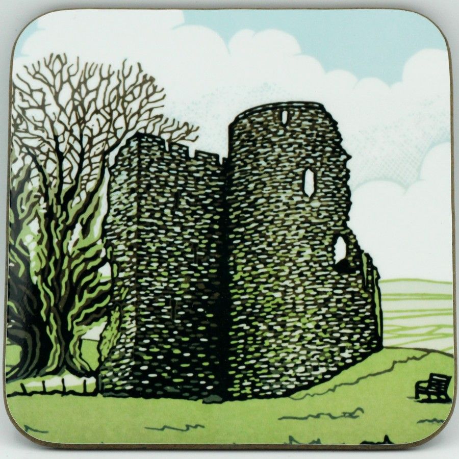 Image Description of "Crickhowell Castle drinks coaster by Lee Wright".