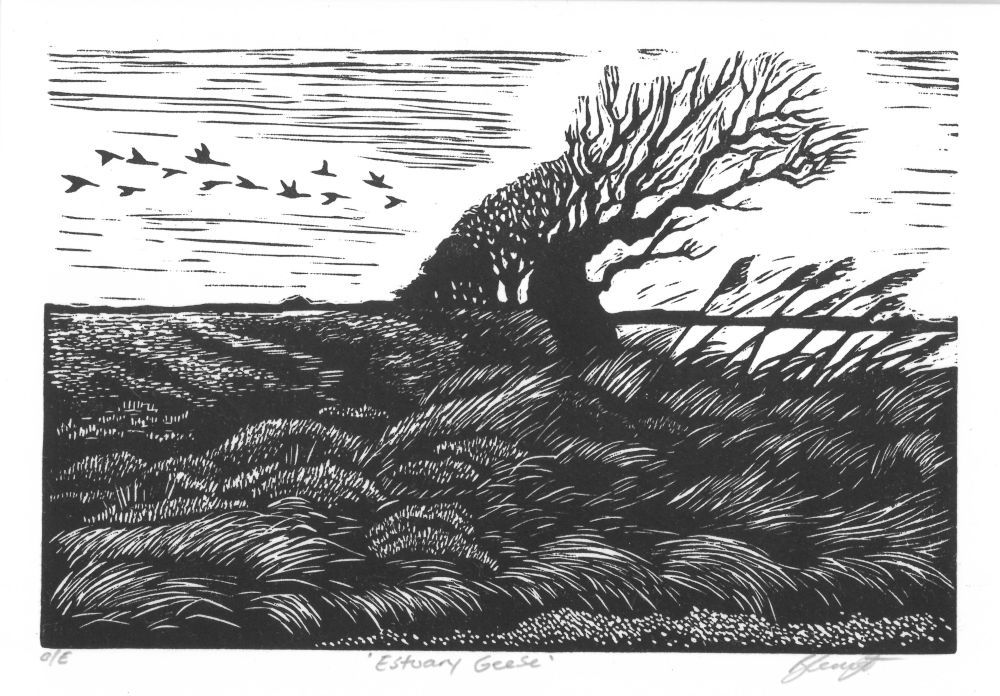 Image Description of "Beth Knight Estuary Geese".