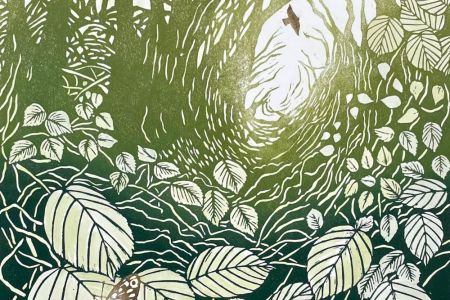 Beth Knight Spiralling Leaves Lino cut .jpg