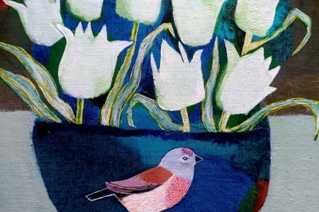 Glenn  Carney Speak to me of Tulips acrylic on canvas board 30cm x 30cm £395 WEB.jpg