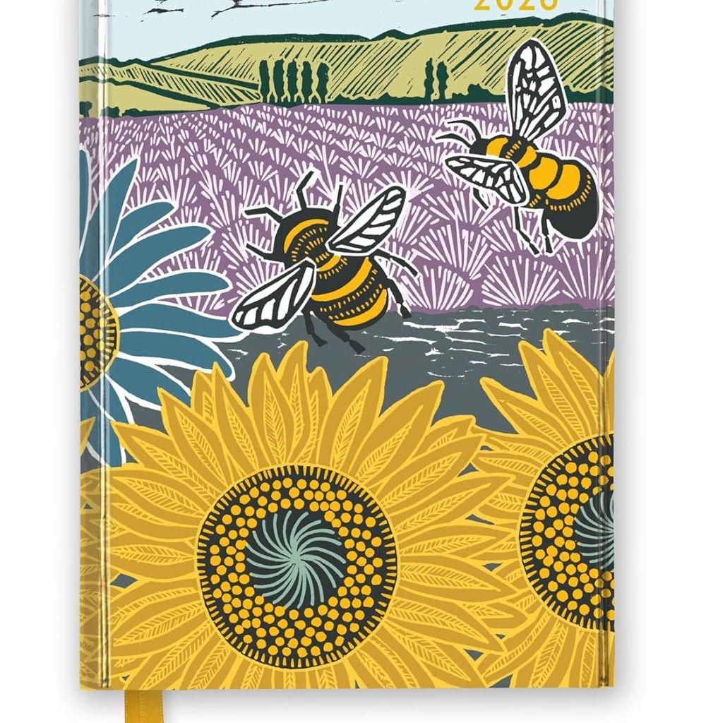 Image Description of "Diary - 2026 Kate Heiss: Sunflower Fields  Luxury Diary Planner".