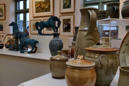 Jason Braham & Fiona Clai Brown ceramics with Martin Truefitt Baker prints.jpg