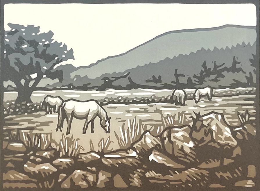 Image Description of "Lee Wright - 'Study for Horses at The Blorenge'".
